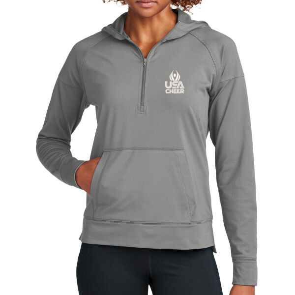  USA Cheer - Women's Sport Wick ® Stretch 1/2 Zip Hoodie Thumbnail