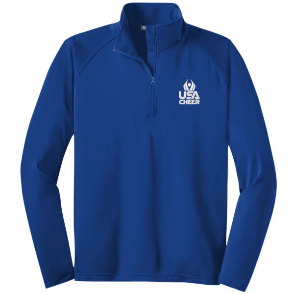  USA Cheer - Tall Sport Wick ® Stretch 1/4 Zip Pullover Thumbnail
