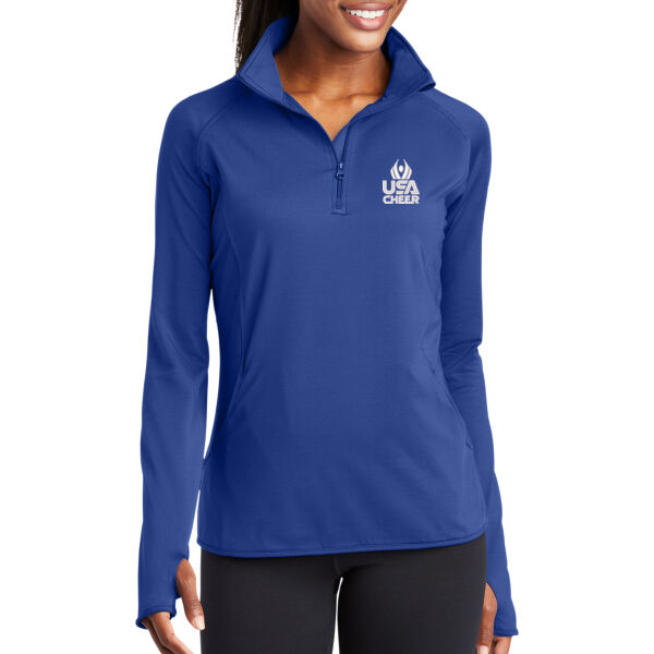 USA Cheer - Women's Sport Wick ® Stretch 1/4 Zip Pullover Thumbnail