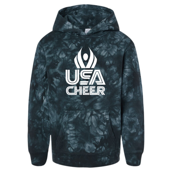 USA Cheer - Youth Midweight Tie-Dyed Hooded Sweatshirt Thumbnail