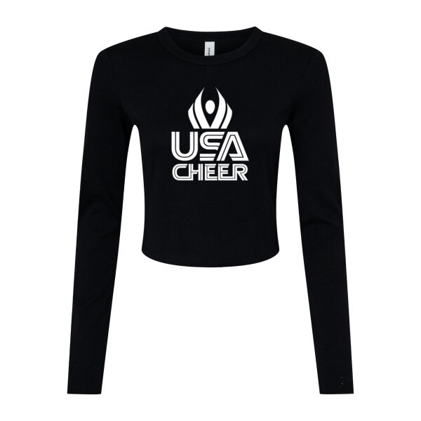 USA Cheer - Women's Micro Rib Long Sleeve Baby Tee Thumbnail