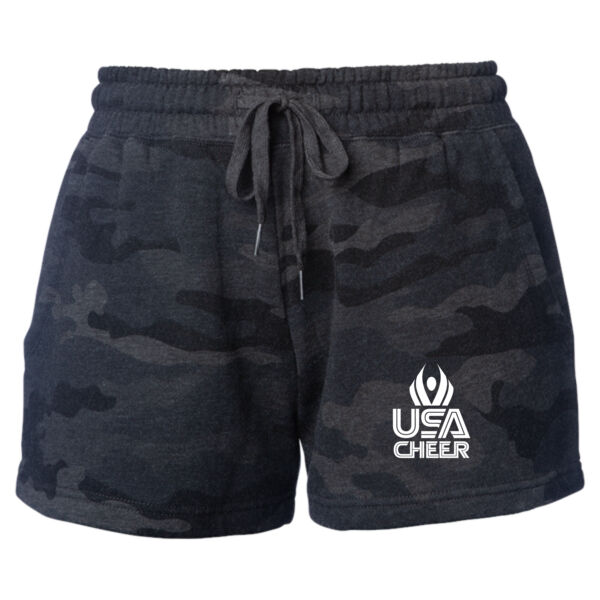 USA Cheer - Women’s Lightweight California Wave Wash Fleece Shorts Thumbnail