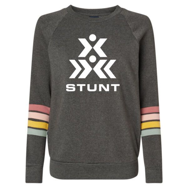 Stunt - Women's Striped Sleeves Crewneck Sweatshirt Thumbnail
