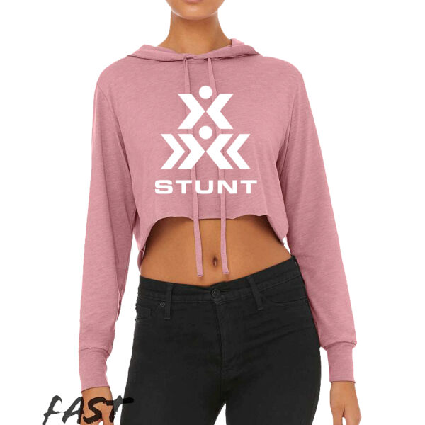 Stunt - Women’s Triblend Crop Long Sleeve Hoodie Thumbnail