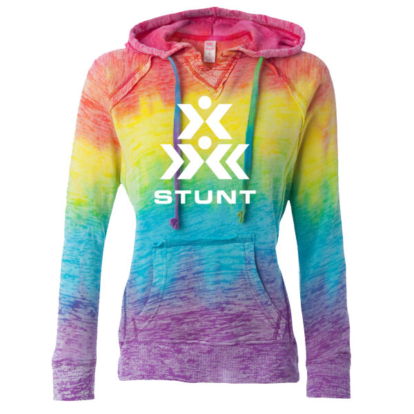 Stunt - Women’s Courtney Burnout V-Notch Hooded Sweatshirt Thumbnail
