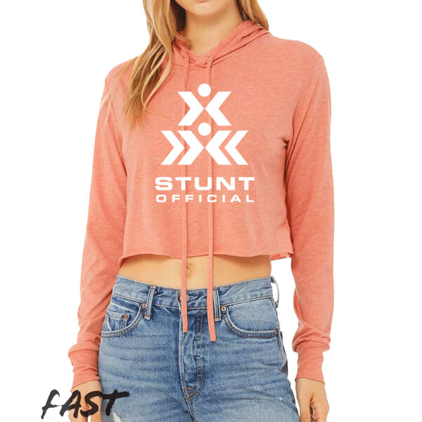 Stunt Official  - Women’s Triblend Crop Long Sleeve Hoodie Thumbnail
