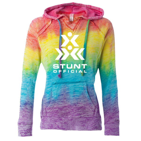 Stunt Official  - Women’s Courtney Burnout V-Notch Hooded Sweatshirt Thumbnail