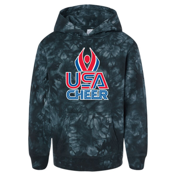 USA Cheer - Youth Midweight Tie-Dyed Hooded Sweatshirt Thumbnail