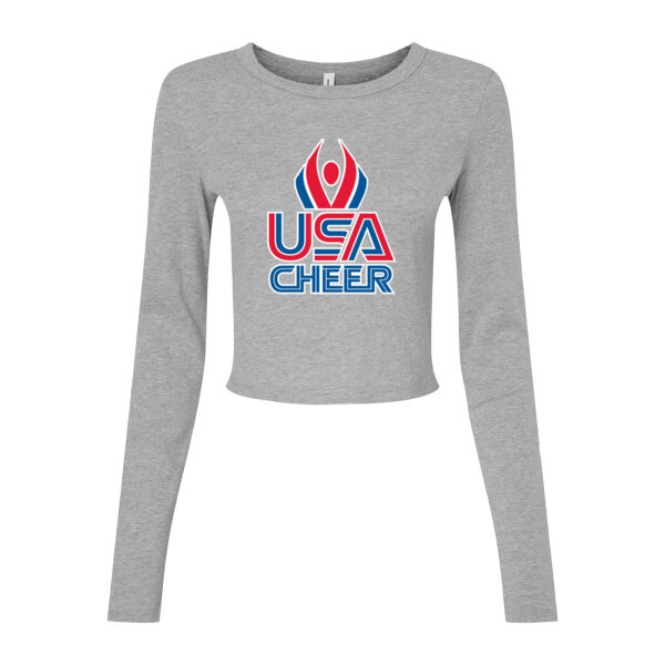 USA Cheer - Women's Micro Rib Long Sleeve Baby Tee Thumbnail