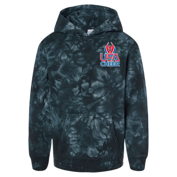 USA Cheer - Youth Midweight Tie-Dyed Hooded Sweatshirt Thumbnail