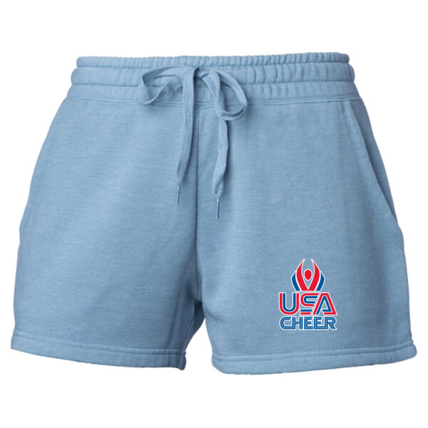 USA Cheer - Women’s Lightweight California Wave Wash Fleece Shorts Thumbnail