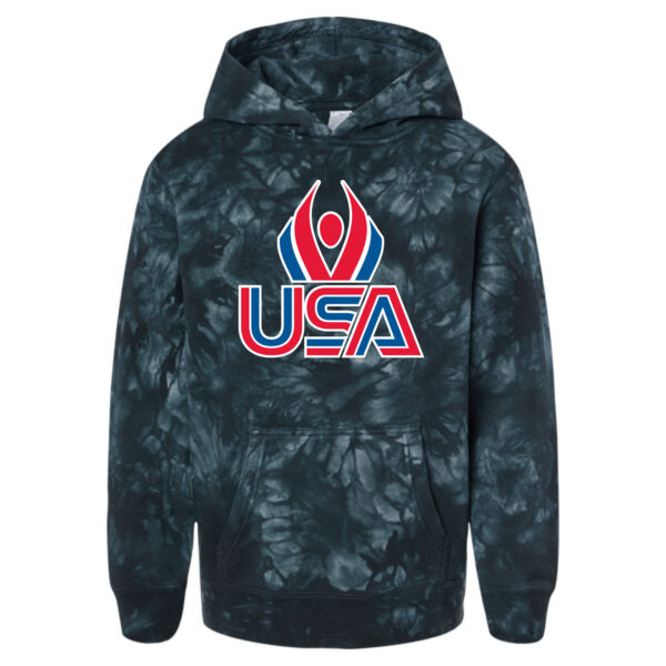 USA Wings - Youth Midweight Tie-Dyed Hooded Sweatshirt Thumbnail
