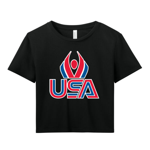 USA Wings - Women's Flowy Cropped Tee Thumbnail