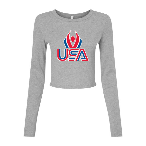 USA Wings - Women's Micro Rib Long Sleeve Baby Tee Thumbnail