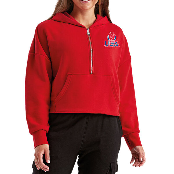 USA Wings - Women's Alice Half-Zip Hooded Sweatshirt Thumbnail