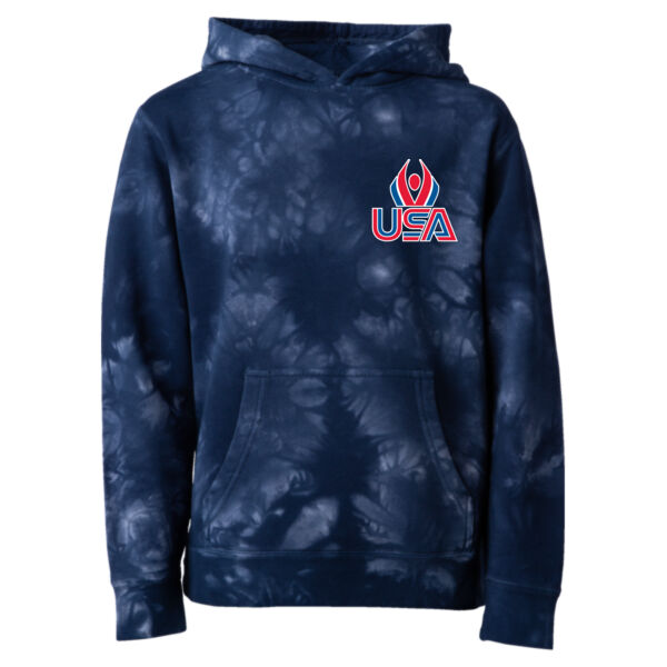 USA Wings - Youth Midweight Tie-Dyed Hooded Sweatshirt Thumbnail