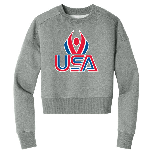 USA Wings - Women's Perfect Weight ® Fleece Cropped Crew Thumbnail