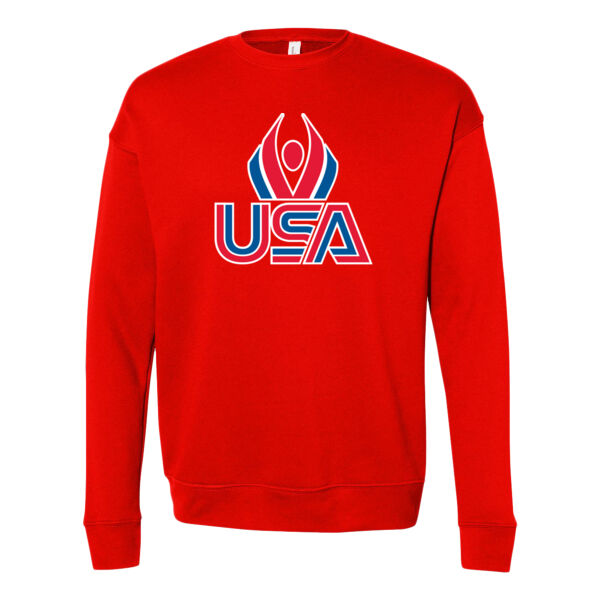 USA Wings - Unisex Sponge Fleece Drop Shoulder Crewneck Sweatshirt Thumbnail