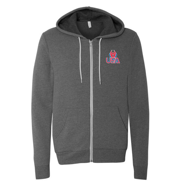 USA Wings - Unisex Sponge Fleece Full-Zip Hoodie Sweatshirt Thumbnail
