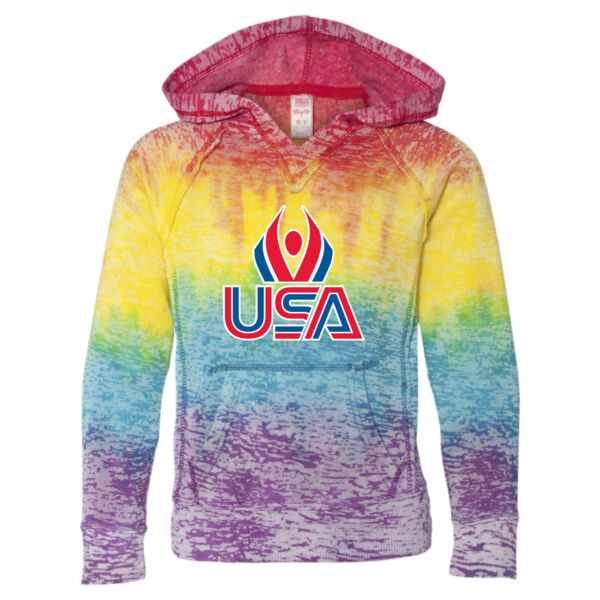 USA Wings - Girls’ Courtney Burnout V-Notch Hooded Sweatshirt Thumbnail