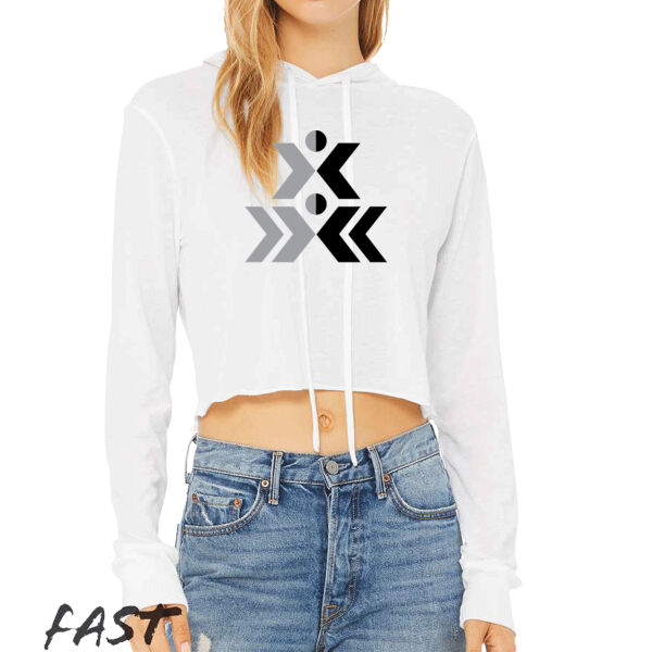   - Women’s Triblend Crop Long Sleeve Hoodie Thumbnail