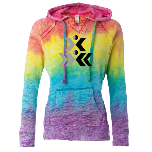   - Women’s Courtney Burnout V-Notch Hooded Sweatshirt Thumbnail