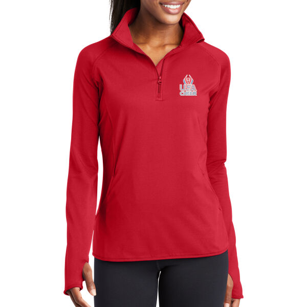 USA Cheer - Women's Sport Wick ® Stretch 1/4 Zip Pullover Thumbnail