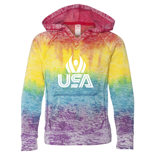USA Wings - Girls’ Courtney Burnout V-Notch Hooded Sweatshirt Thumbnail