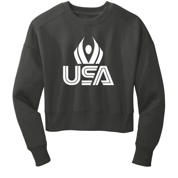 USA Wings - Women's Perfect Weight ® Fleece Cropped Crew Thumbnail