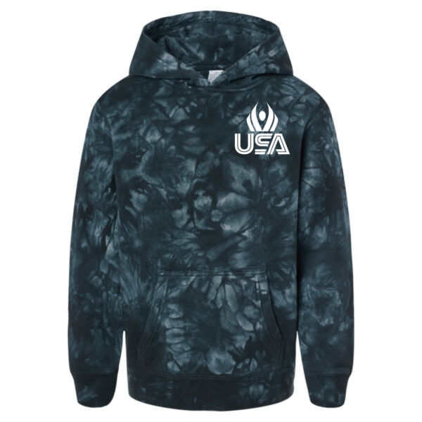 USA Wings - Youth Midweight Tie-Dyed Hooded Sweatshirt Thumbnail