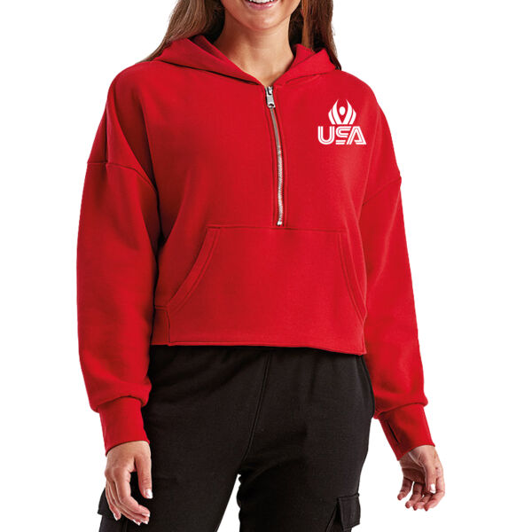 USA Wings - Women's Alice Half-Zip Hooded Sweatshirt Thumbnail