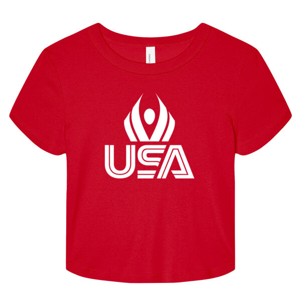 USA Wings - Women's Micro Rib Baby Tee Thumbnail