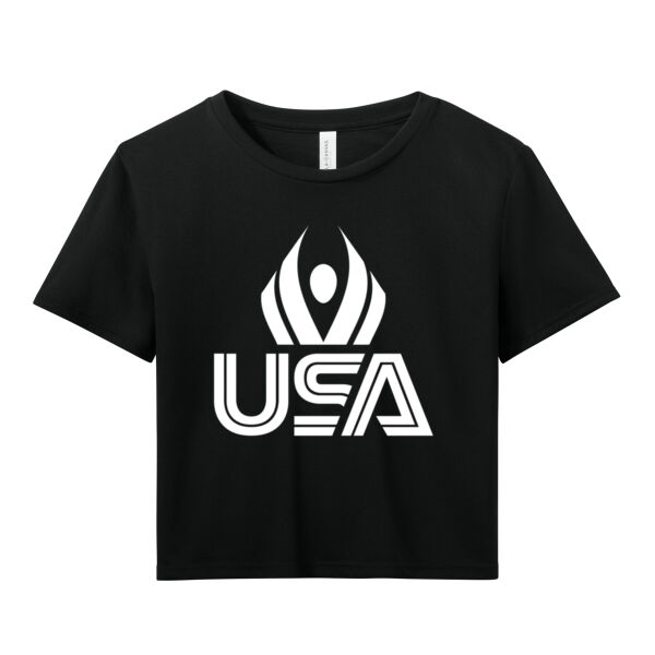 USA Wings - Women's Flowy Cropped Tee Thumbnail