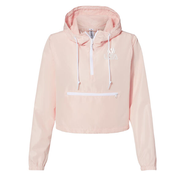  USA Wings - Women's Lightweight Quarter-Zip Pullover Crop Windbreaker Thumbnail