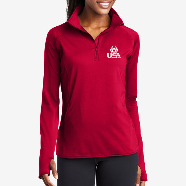  USA Wings - Women's Sport Wick ® Stretch 1/4 Zip Pullover Thumbnail