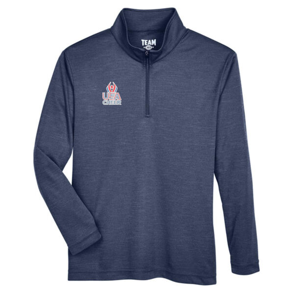 USA Cheer - Youth Zone Sonic Heather Performance Quarter-Zip Pullolver Thumbnail