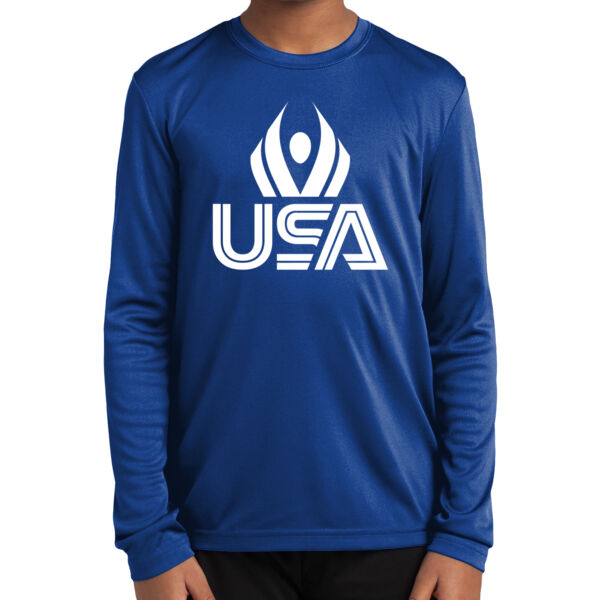 USA Wings - Youth Long Sleeve PosiCharge ® Competitor Tee Thumbnail