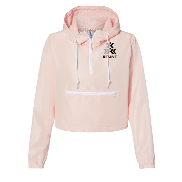 Stunt - Women's Lightweight Quarter-Zip Pullover Crop Windbreaker Thumbnail