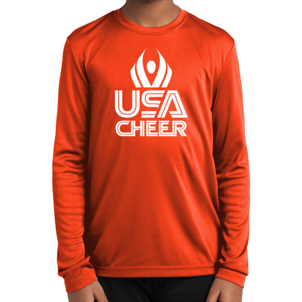 USA Cheer - Youth Long Sleeve PosiCharge ® Competitor Tee Thumbnail