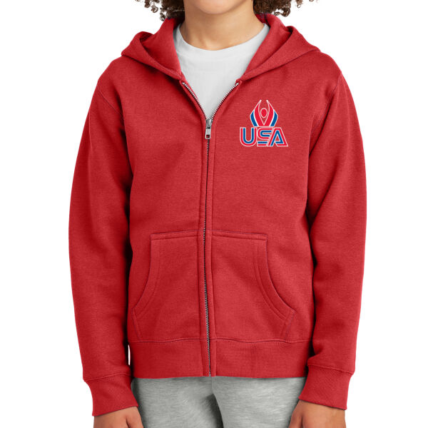 USA Wings - Youth V.I.T. Fleece Full Zip Hoodie Thumbnail