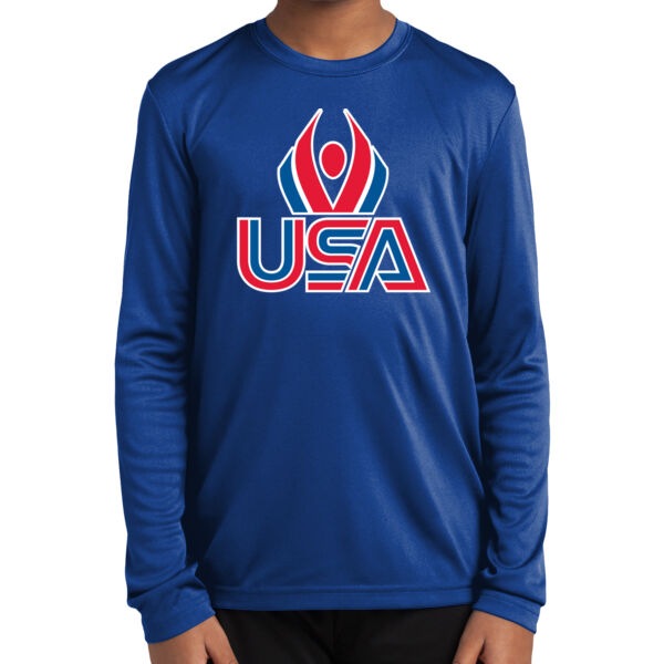 USA Wings - Youth Long Sleeve PosiCharge ® Competitor Tee Thumbnail