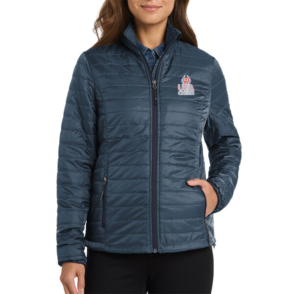 USA Cheer - Women's Packable Puffy Jacket Thumbnail