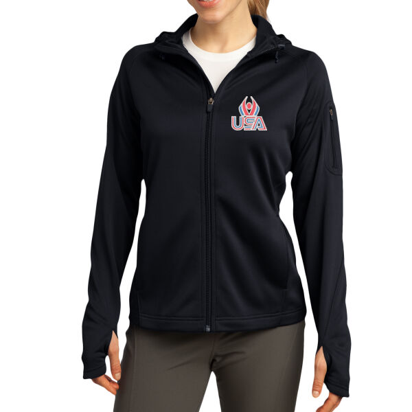 USA Wings - Women's Tech Fleece Full Zip Hooded Jacket Thumbnail