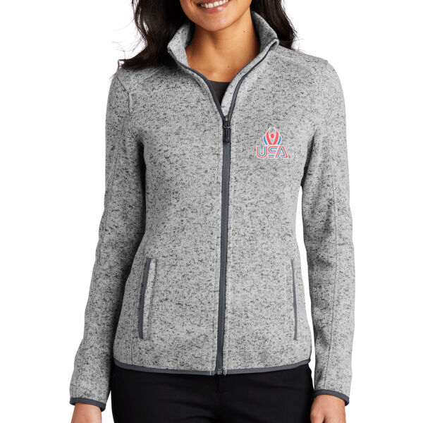 USA Wings - Women's Sweater Fleece Jacket Thumbnail