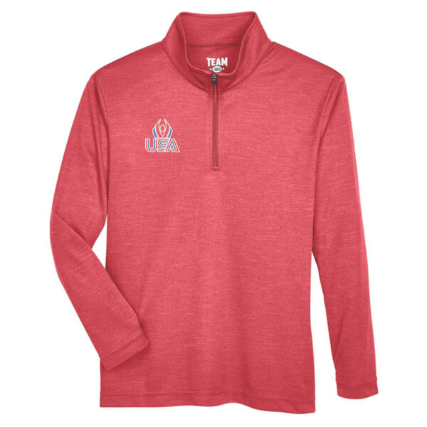 USA Wings - Youth Zone Sonic Heather Performance Quarter-Zip Pullolver Thumbnail