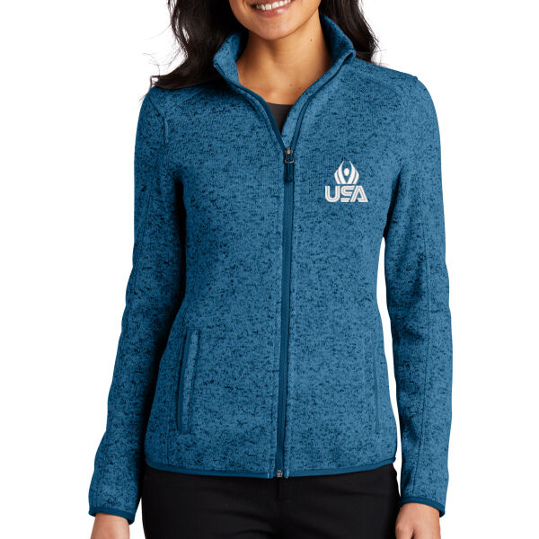  USA Wings - Women's Sweater Fleece Jacket Thumbnail