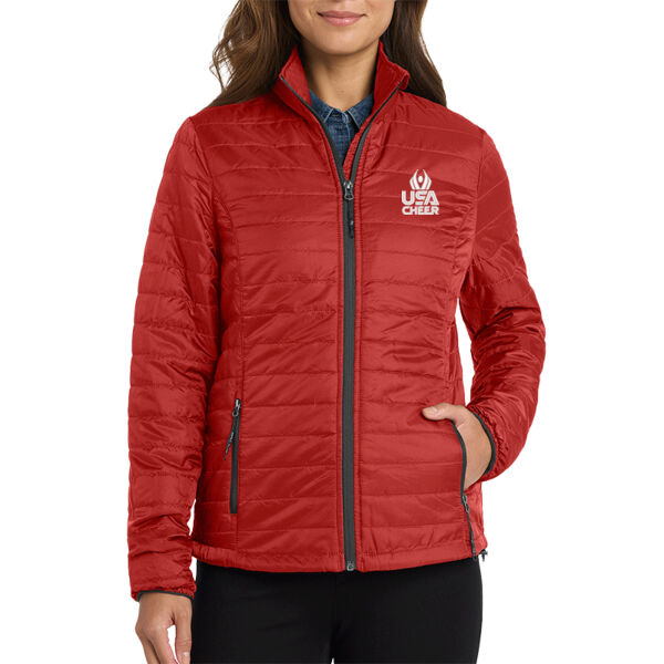  USA Cheer - Women's Packable Puffy Jacket Thumbnail