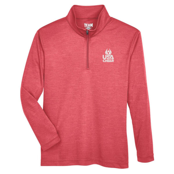  USA Cheer - Youth Zone Sonic Heather Performance Quarter-Zip Pullolver Thumbnail