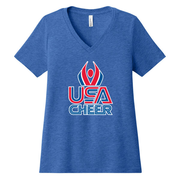 USA Cheer - Women's Relaxed Heather CVC V Neck Tee Thumbnail