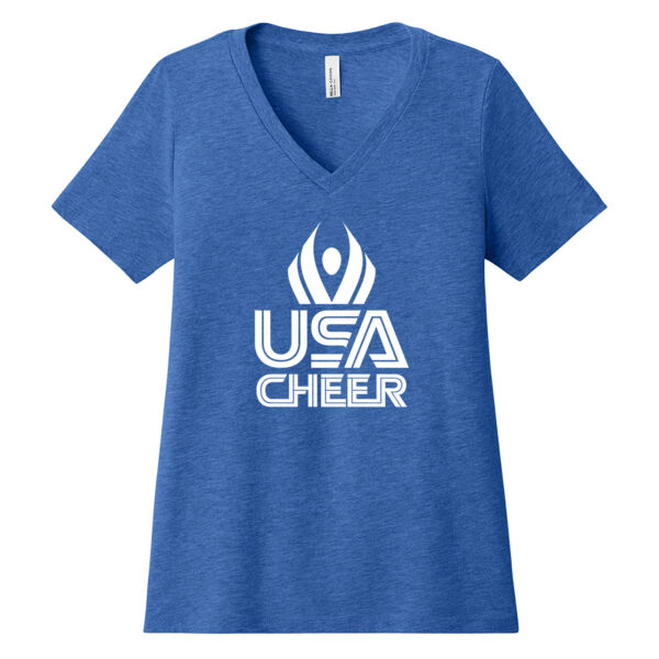 USA Cheer - Women's Relaxed Heather CVC V Neck Tee Thumbnail